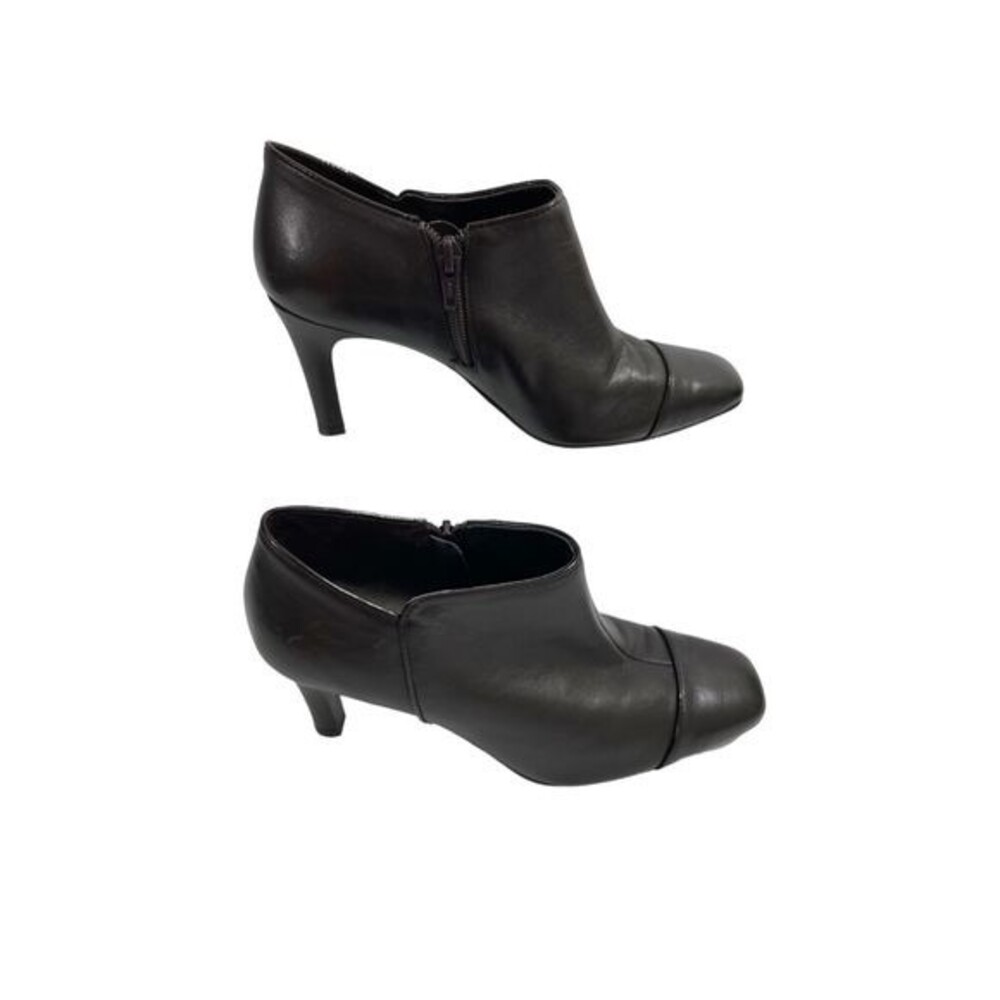 Antonio Melani Womens Ankle Bootie Heeled Soft Leather Dark‎ Brown Size 6.5 US
